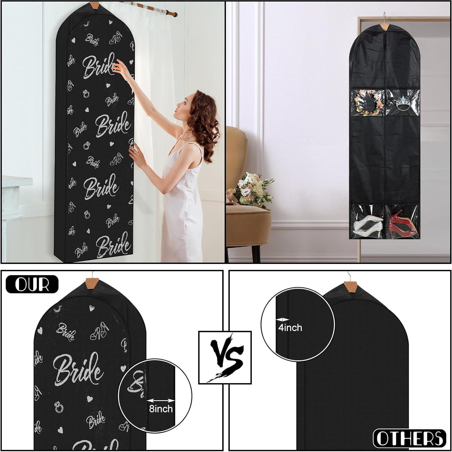 2 Bolsas de Almacenamiento para Vestido de Novia Ribbonlic 70"