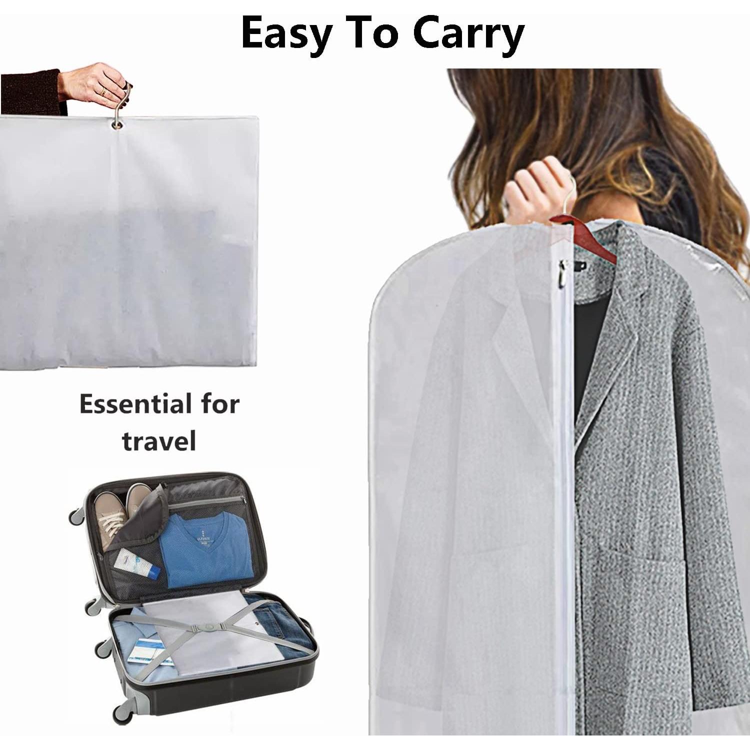 Bolsas de Ropa Transparentes WJWSKI 127 cm con 3 Bolsillos