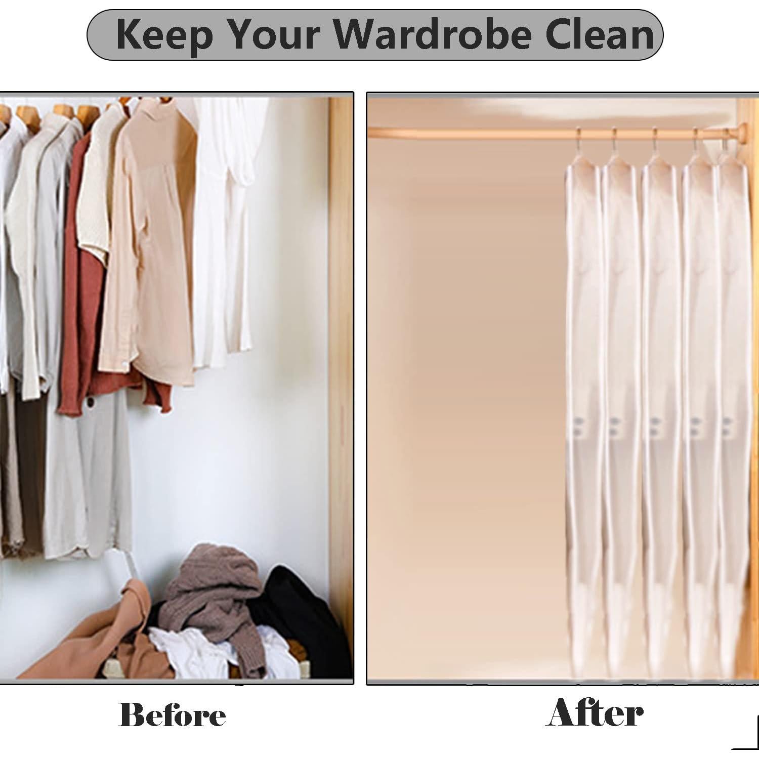 Bolsas de Ropa Transparentes WJWSKI 127 cm con 3 Bolsillos