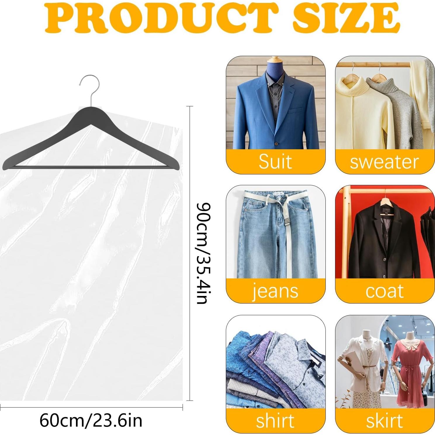 Fundas de Plástico Transparentes MIDELONG 10Pcs 60x90cm