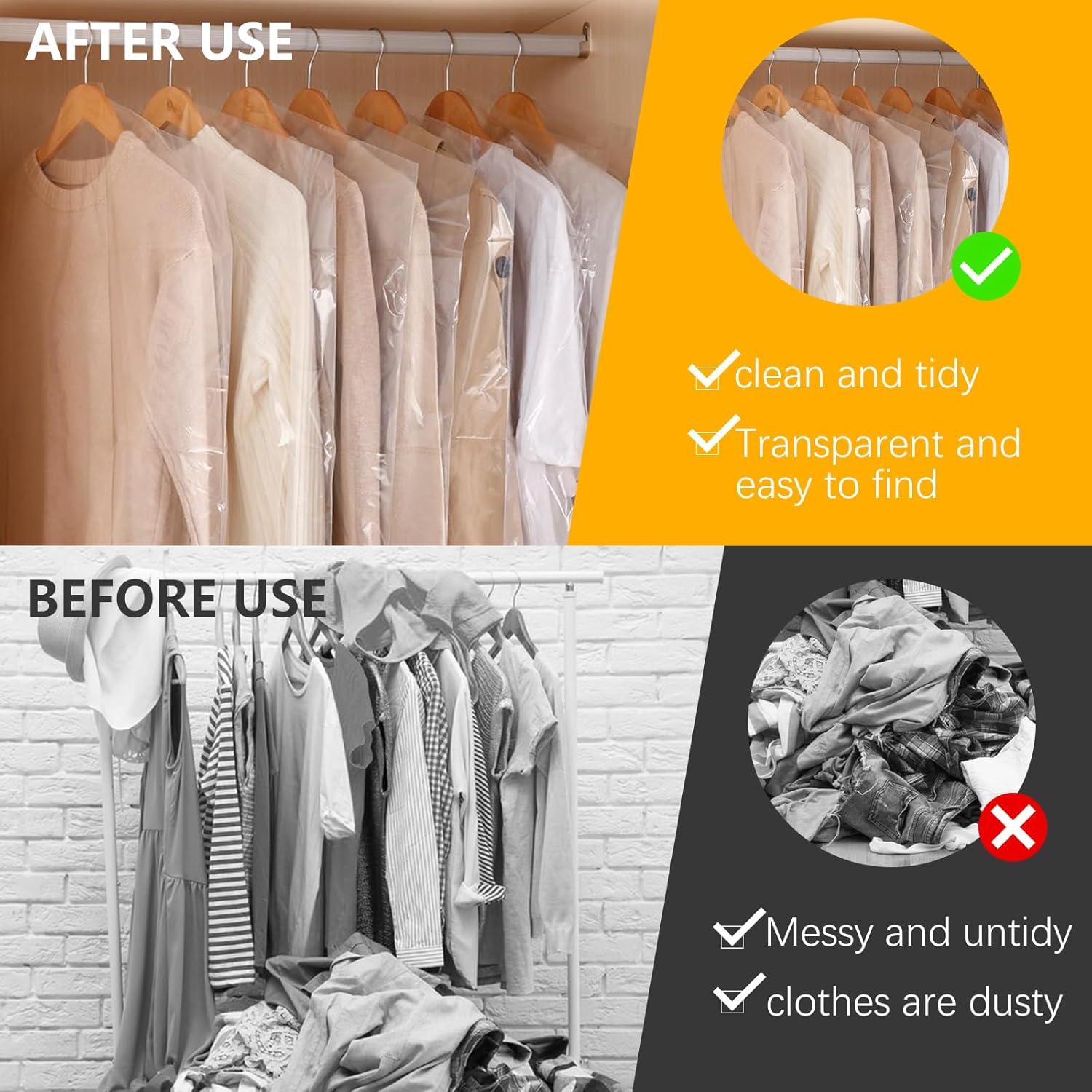 Fundas de Plástico Transparentes MIDELONG 10Pcs 60x90cm