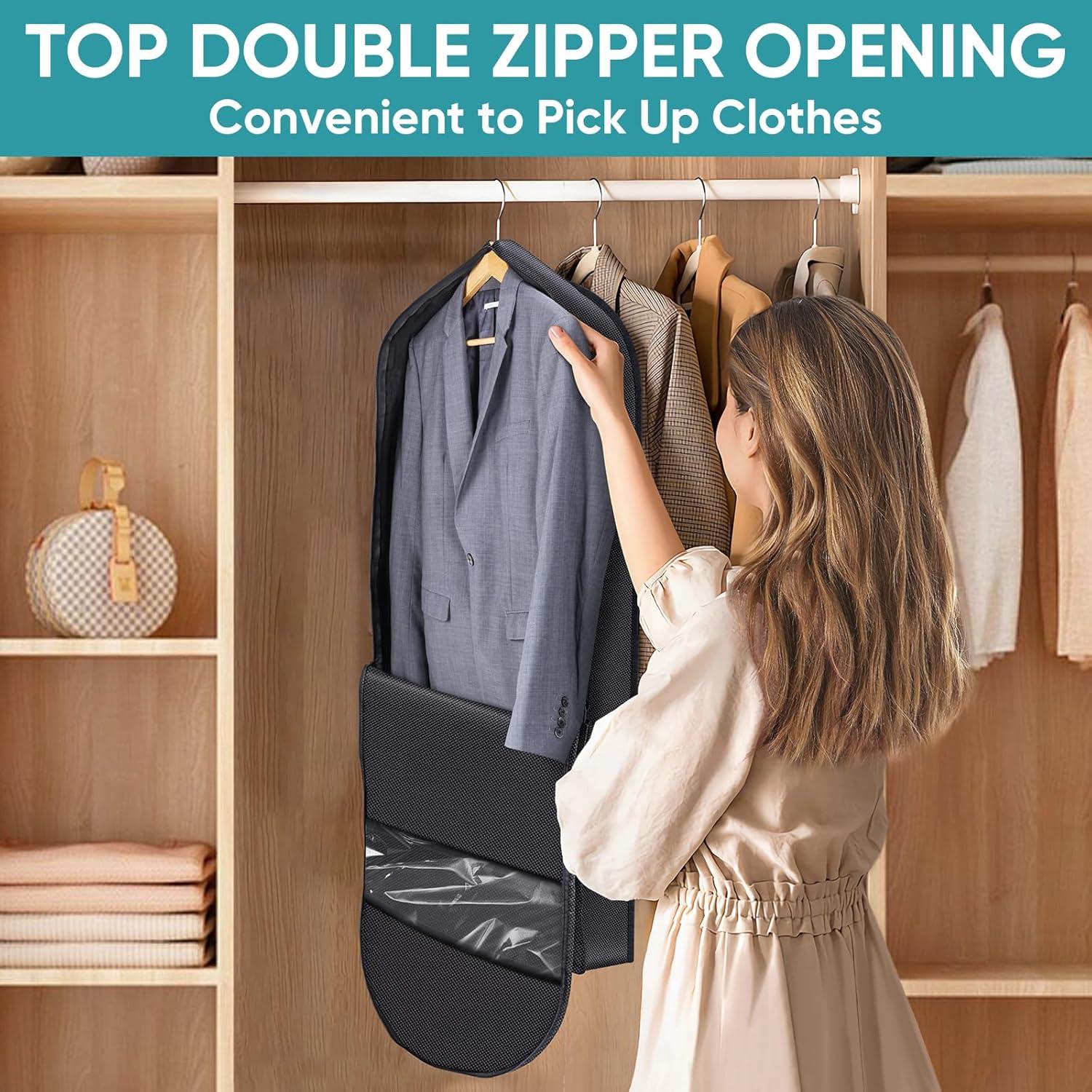 Bolsa de Ropa BALEINE 42" Doble Cierre 2 Piezas Negra