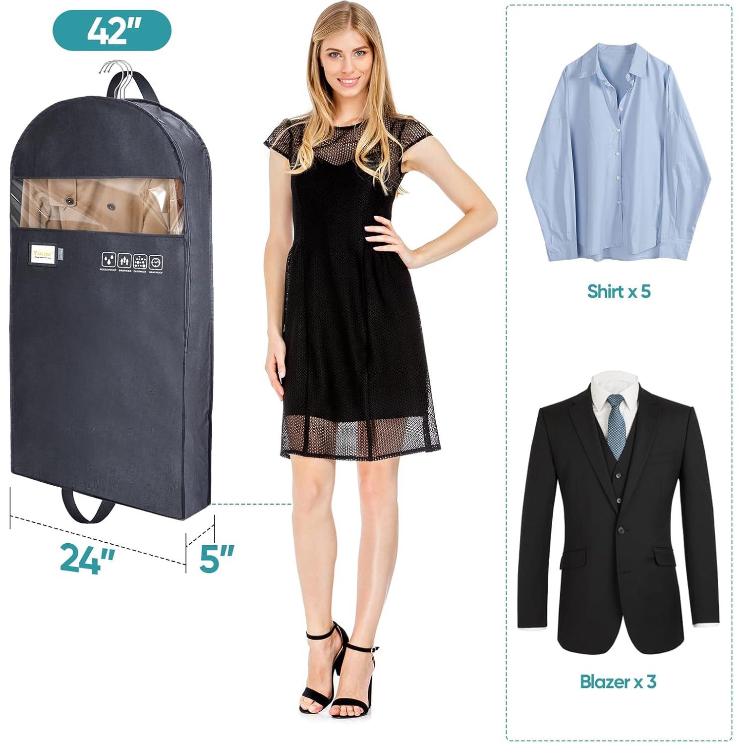 Bolsa de Ropa BALEINE 42" Doble Cierre 2 Piezas Negra