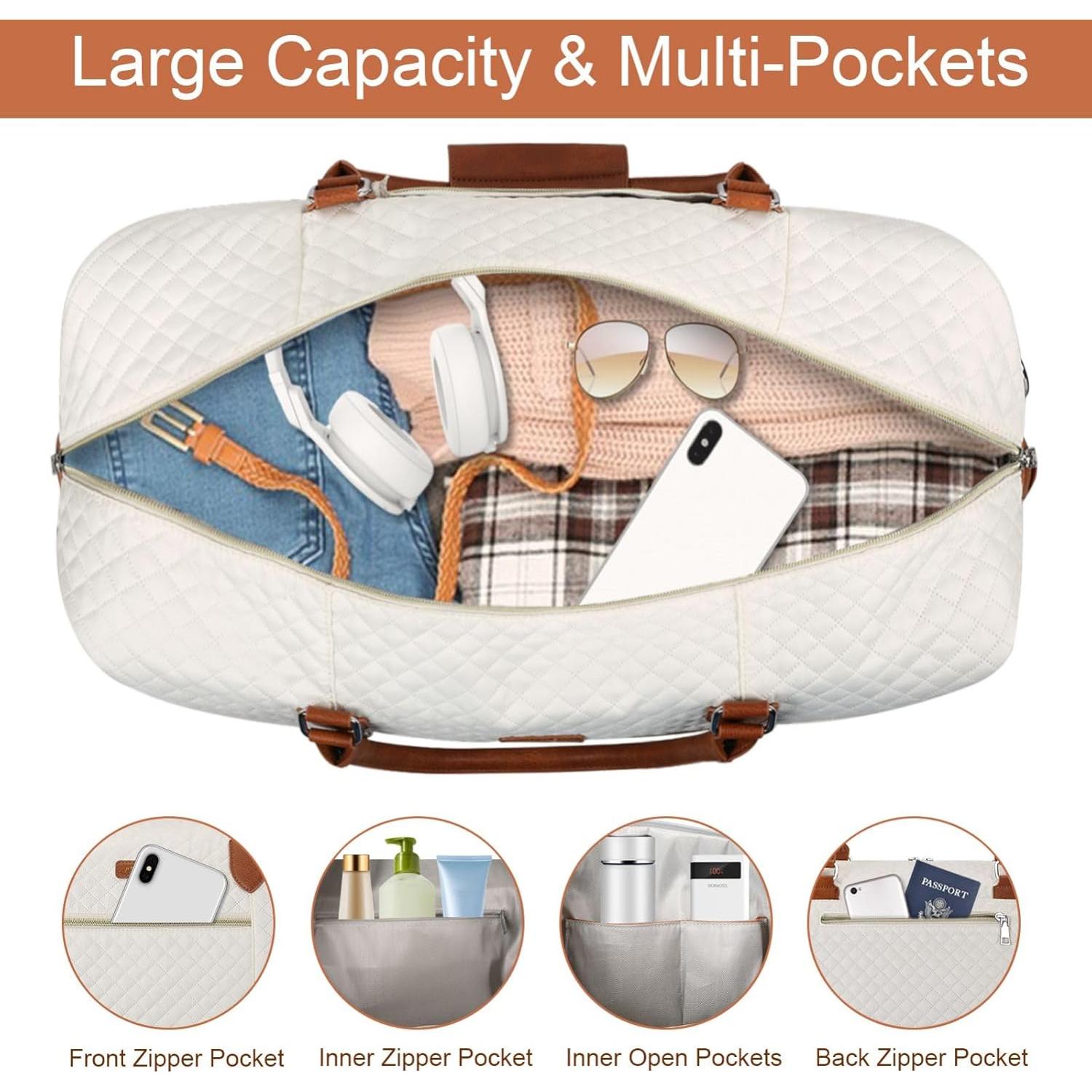 Bolsa de viaje tipo duffel ITIEZY grande con compartimento para zapatos