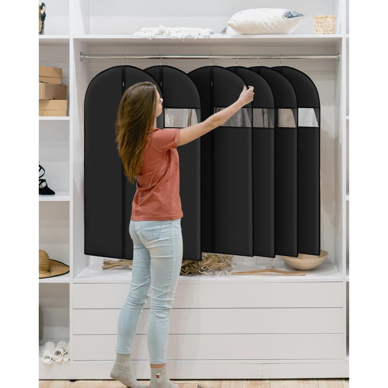 Bolsas de Ropa Lzerking 109 cm Negras para Colgar - 8 Paquetes