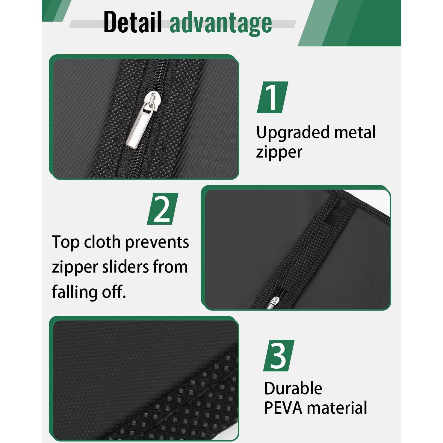 Bolsas de Ropa Lzerking 109 cm Negras para Colgar - 8 Paquetes