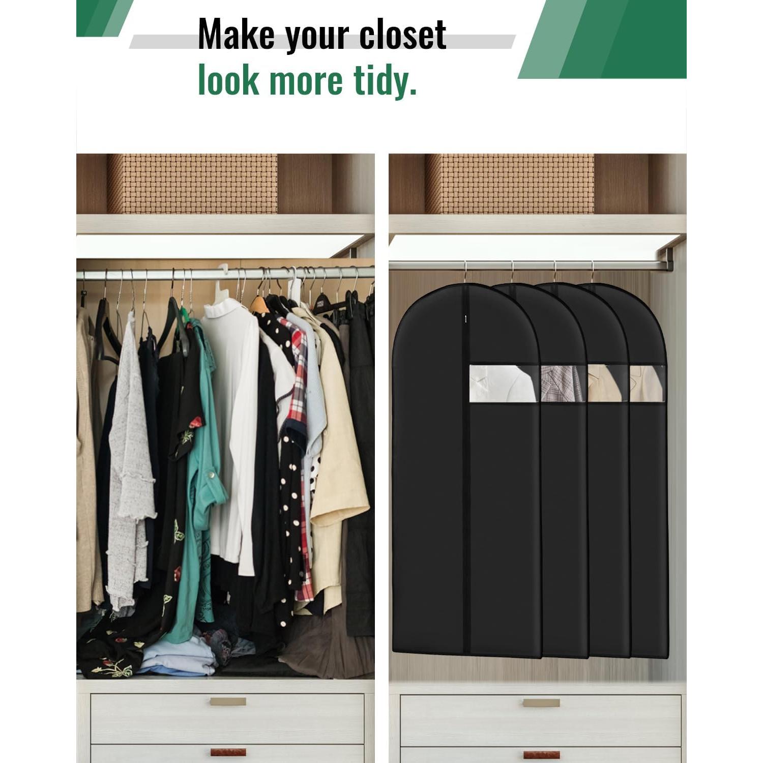 Bolsas de Ropa Lzerking 109 cm Negras para Colgar - 8 Paquetes