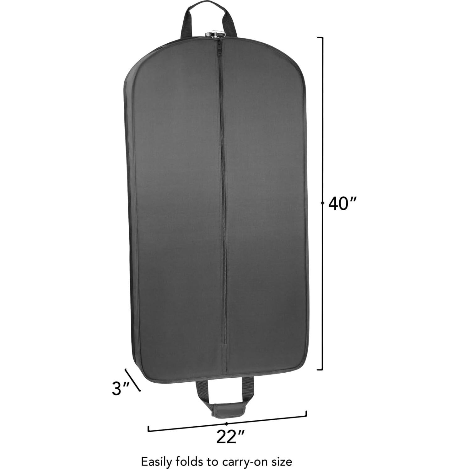 WallyBags® 40” Deluxe Travel Carry-On Garment Bag with Two Pockets, Perfect for Suits and Shirts