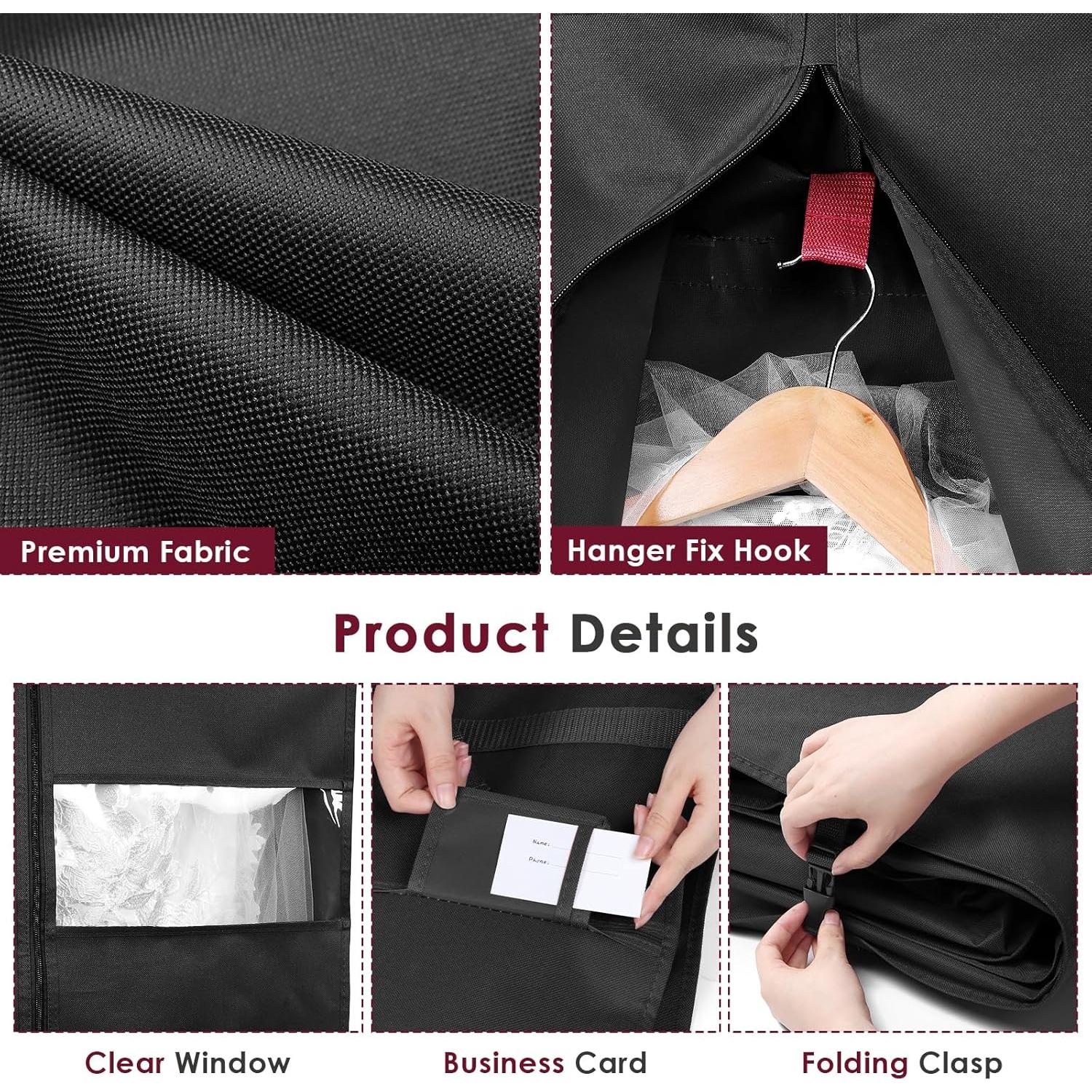 Bolsa de Vestido de Novia Kntiwiwo 183 cm con Bolsillos