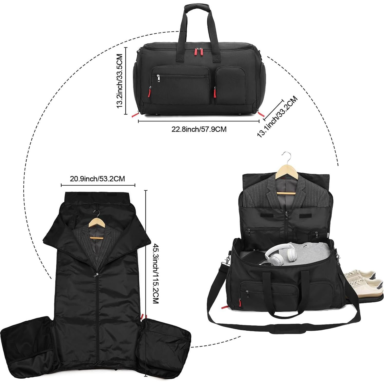 Bolsa de Viaje Duffle Seyfocnia 2 en 1 con Compartimento para Zapatos