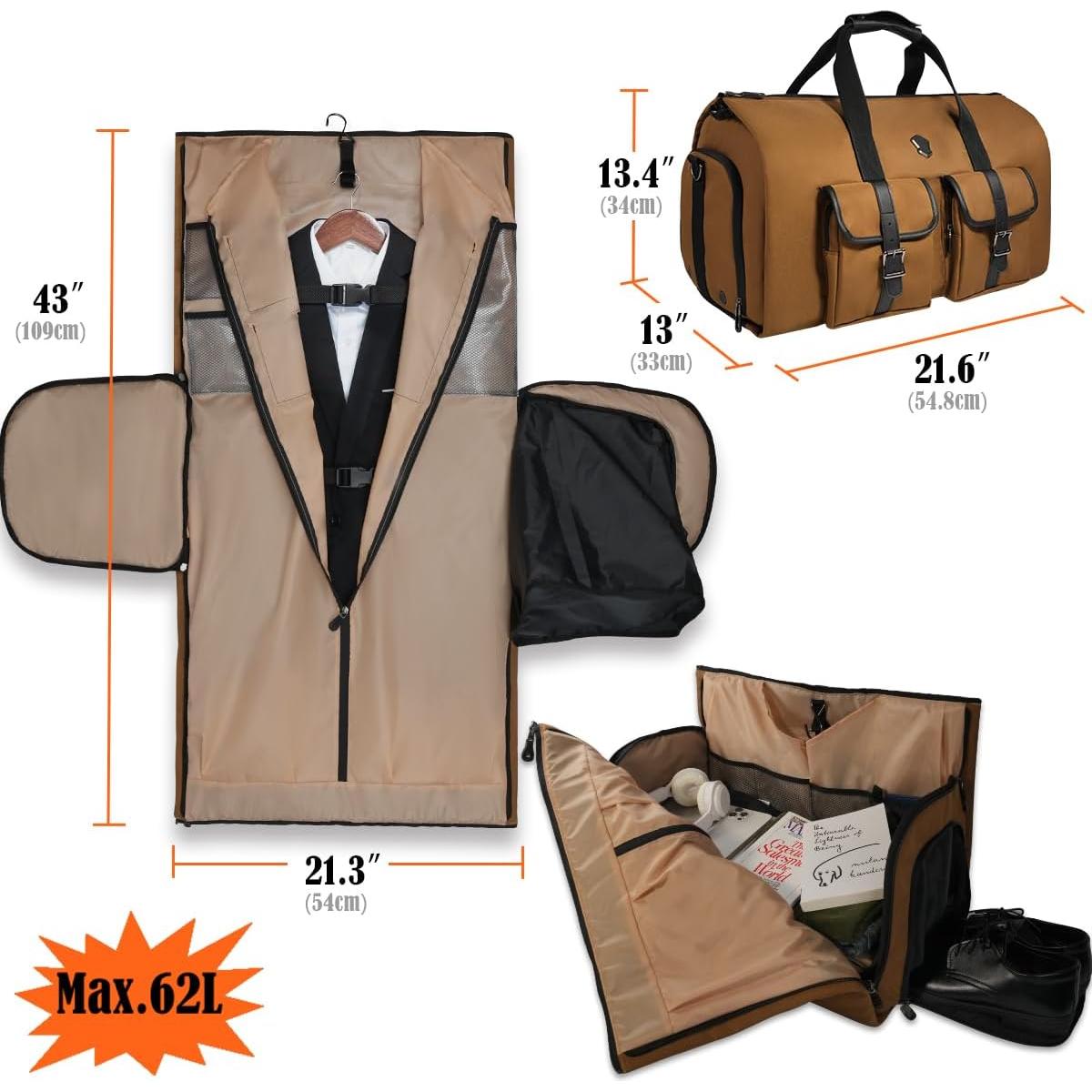 Bolsa Duffle para Ropa WELKINLAND 62L, 10 Bolsillos, Aprobada