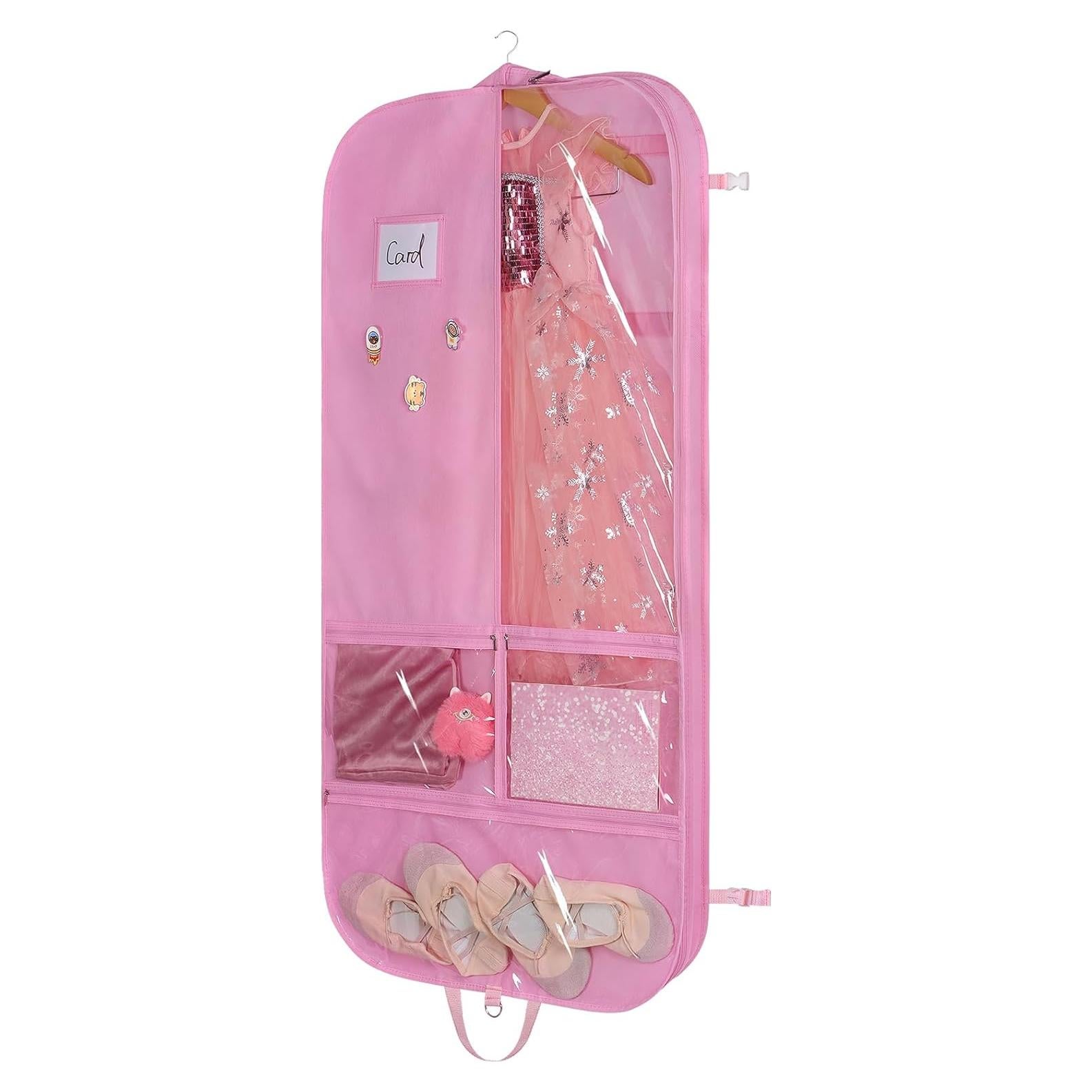 Bolsa de Vestuario para Danza Univivi 127 cm Rosa con 5 Bolsillos