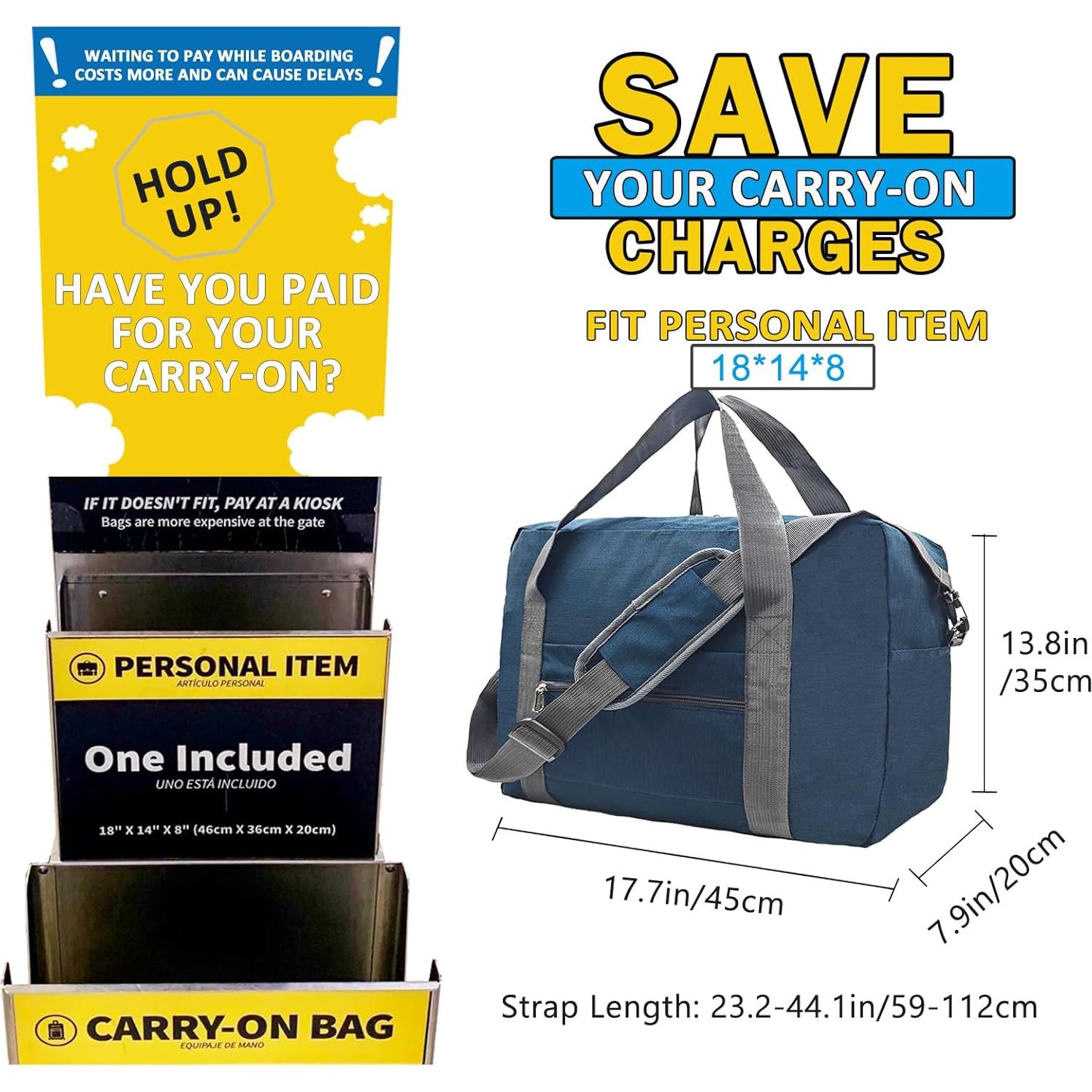 Bolsa de Viaje Duffle Spirit Airlines 30L Marino Plegable