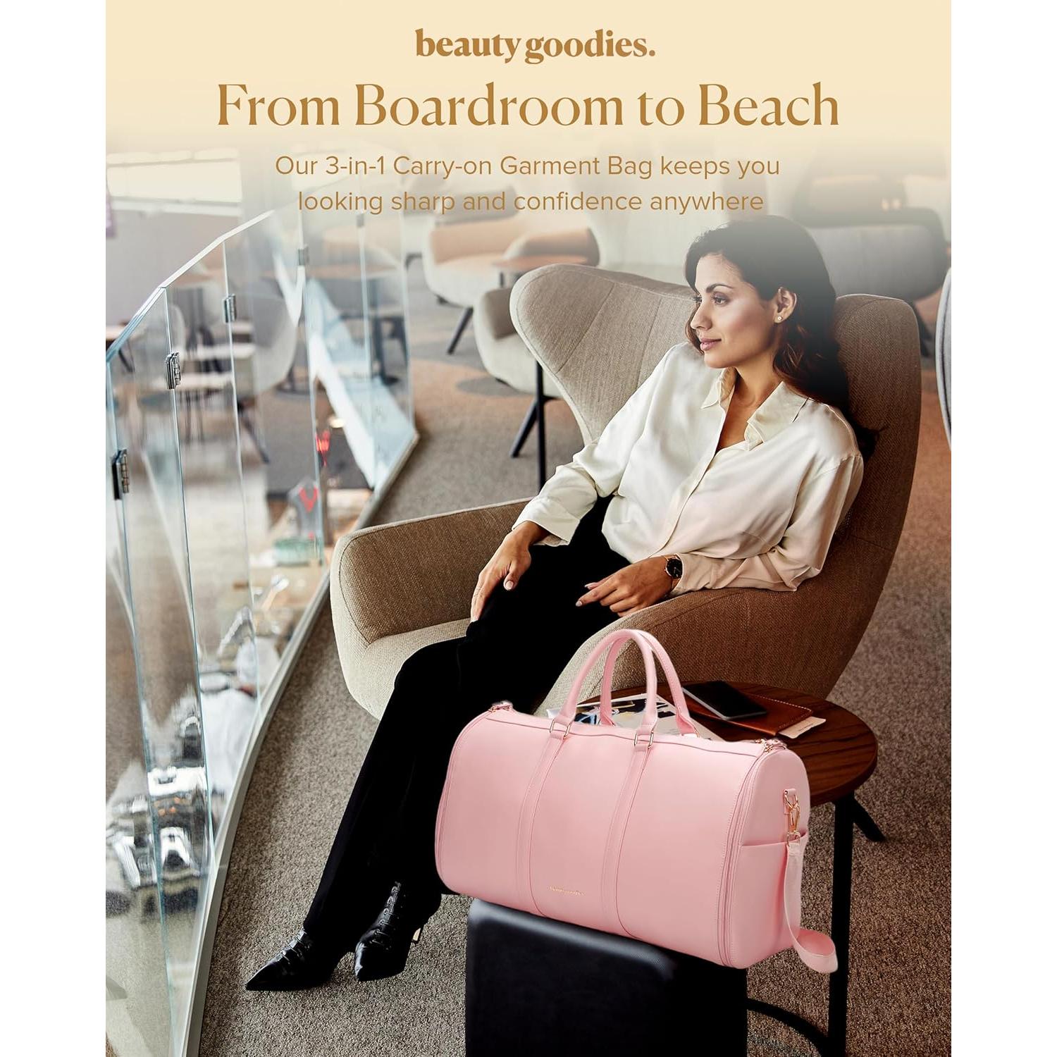 Bolsa de Ropa de Viaje BeautyGoodies Rosa 55L Plegable