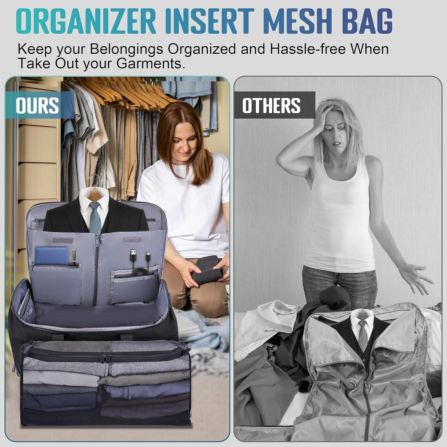 Bolsa de viaje 2 en 1 HILOMON para trajes y ropa - Negro