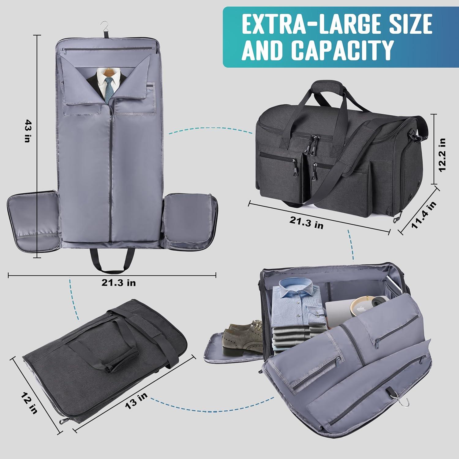 Bolsa de viaje 2 en 1 HILOMON para trajes y ropa - Negro