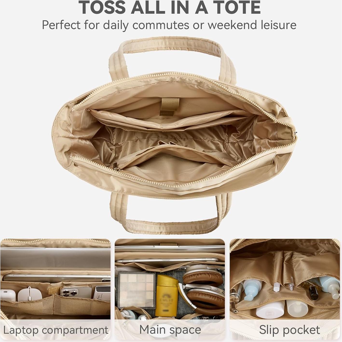 Bolsa Tote Puffer BOSTANTEN para Mujeres 36.8x14x33.8cm