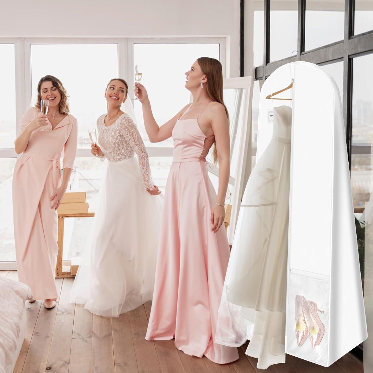 Bolsa para Vestido de Novia Svaldo Blanca 70x24x16 cm con Bolsillos