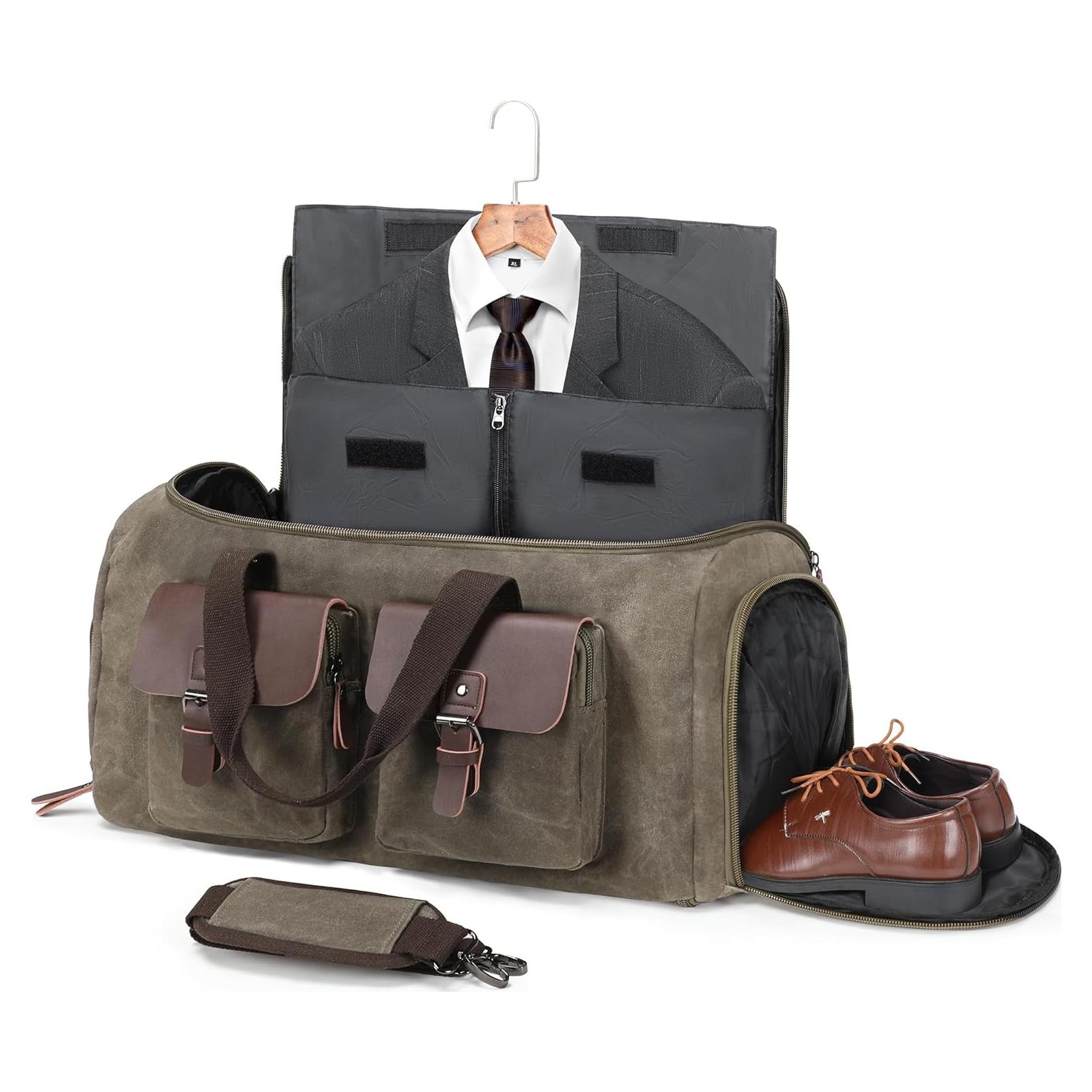 Bolsa de Viaje Duffle 2 en 1 Gris Vintage - Ropa y Traje