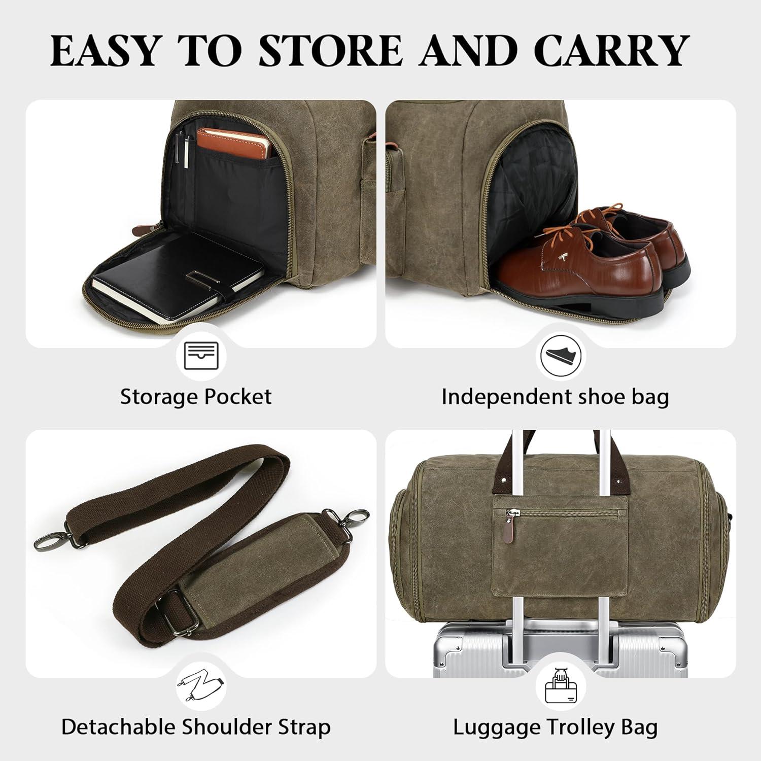 Bolsa de Viaje Duffle 2 en 1 Gris Vintage - Ropa y Traje