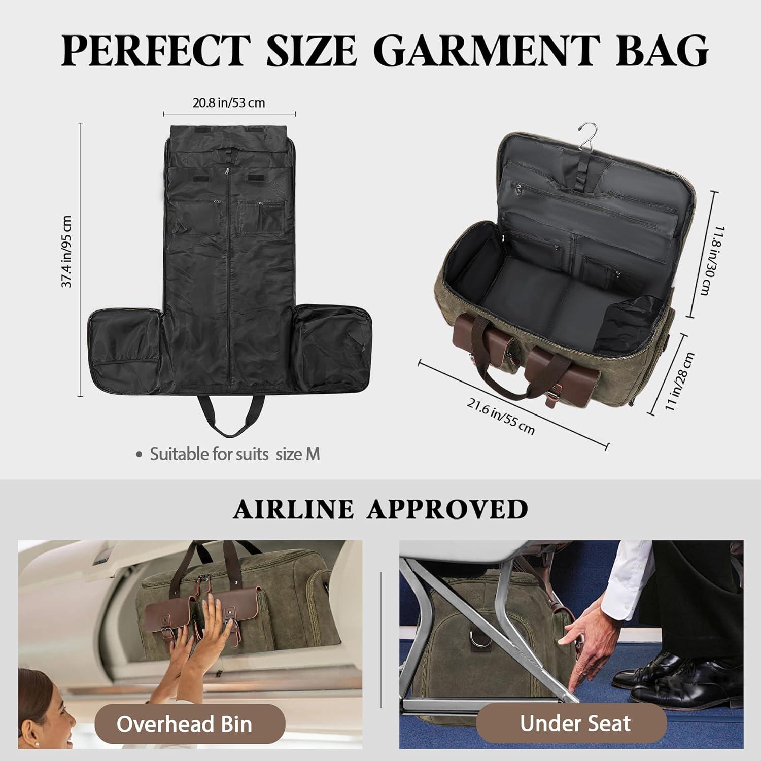 Bolsa de Viaje Duffle 2 en 1 Gris Vintage - Ropa y Traje