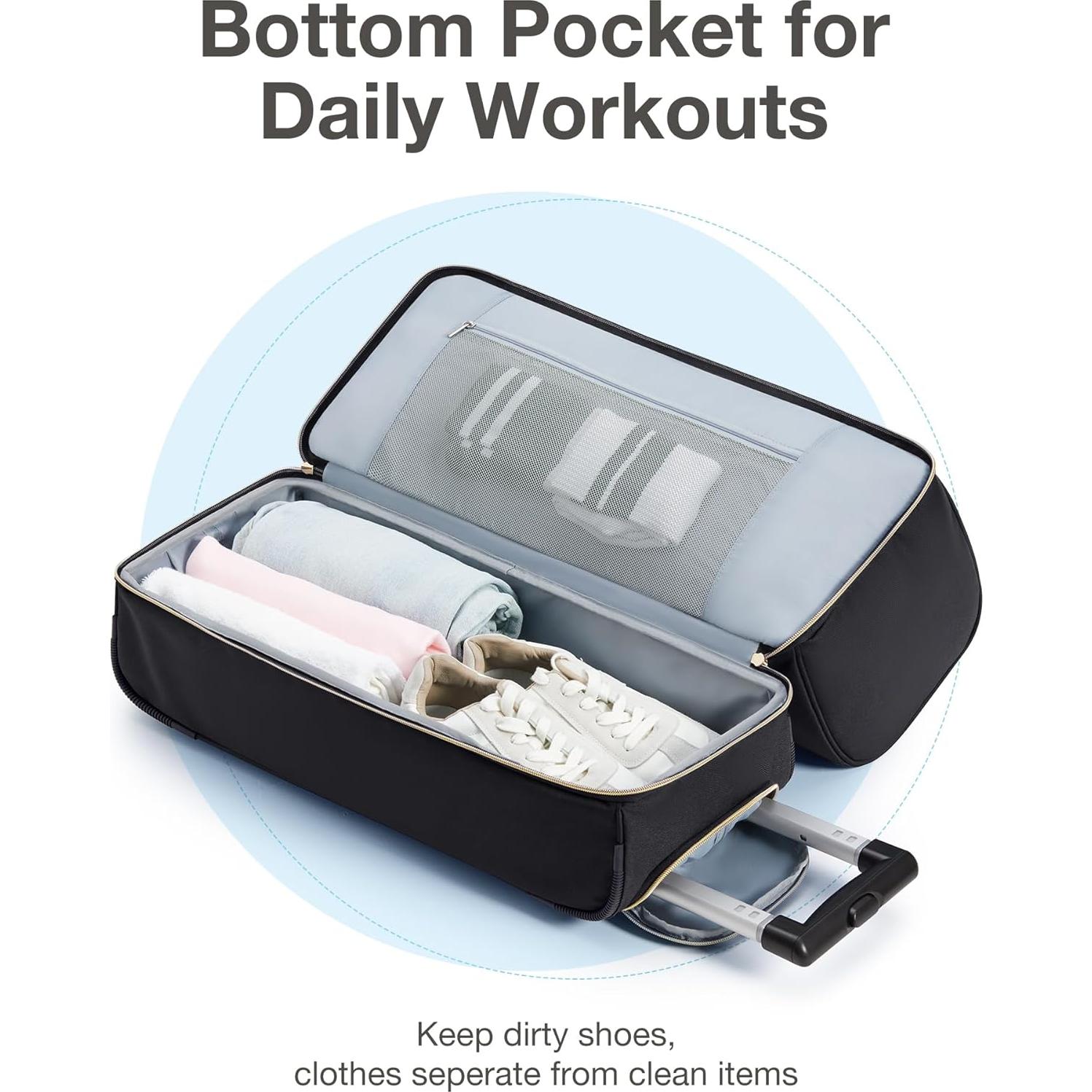 Bolsa de Viaje con Ruedas BAGSMART 45L Compartimento para Zapatos