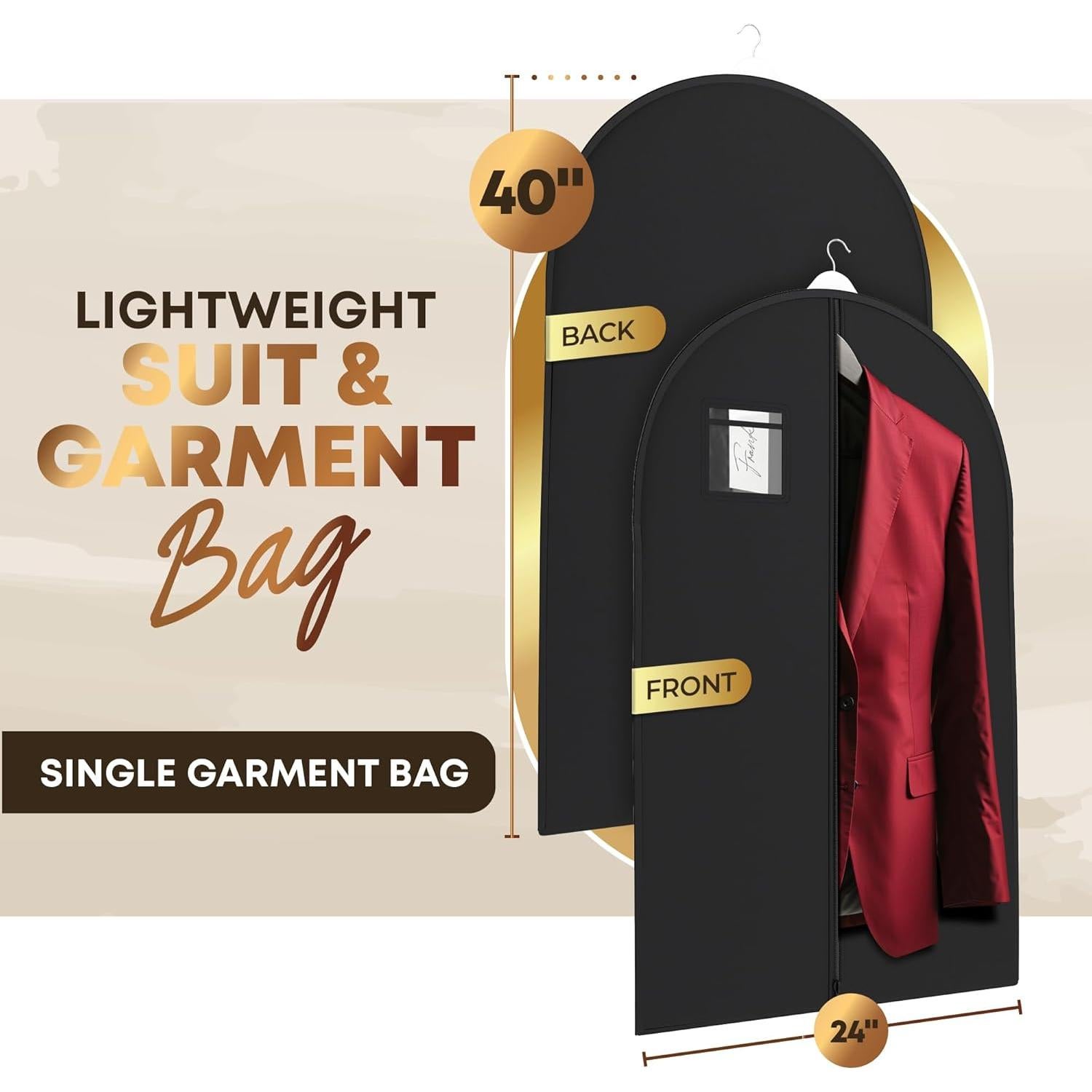 Bolsa de Viaje para Trajes Sus Bolsas 101.6x60.9cm Negro