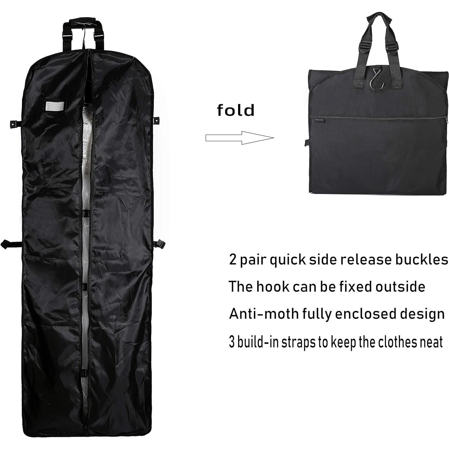 Bolsa de Ropa de Viaje 1step2dream 167.64 cm Negra Duradera