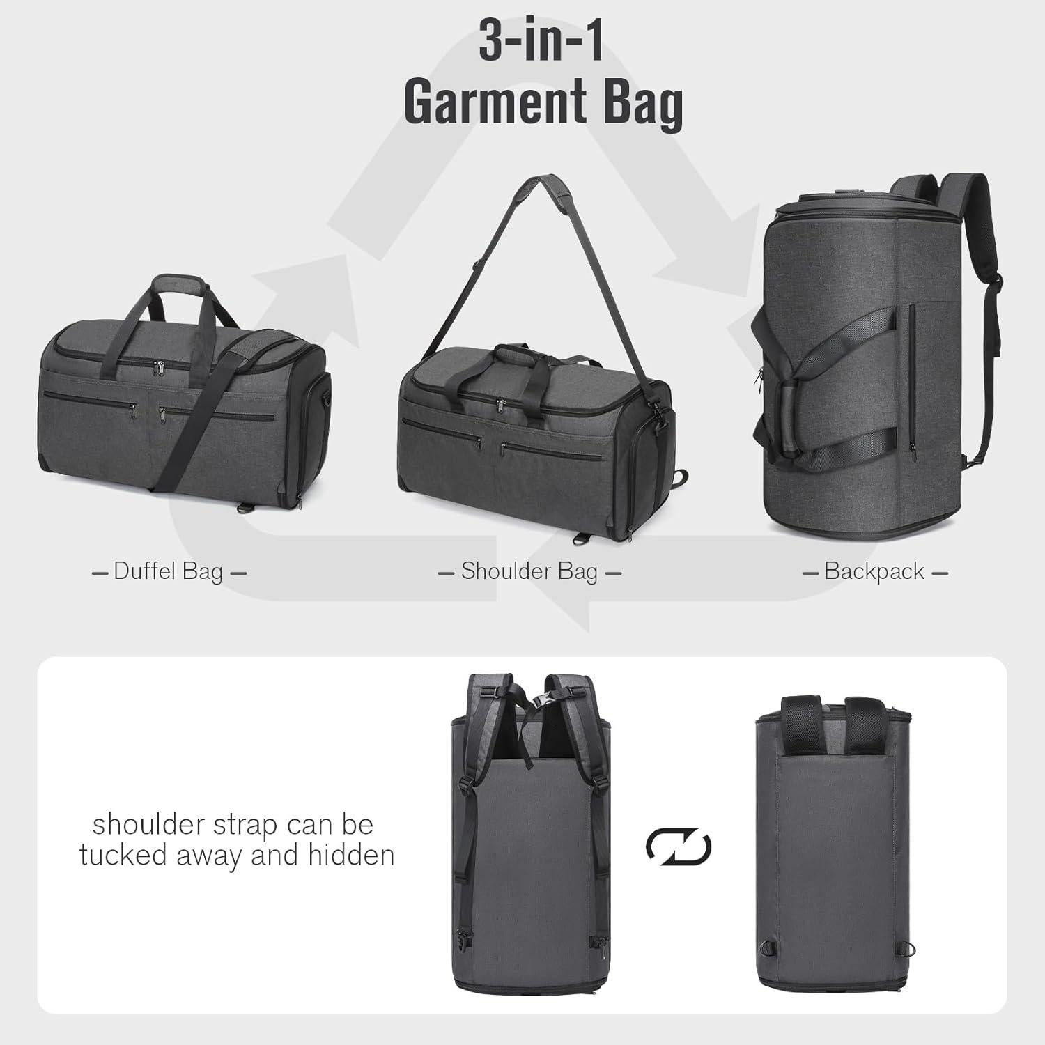 Bolsa de Viaje Bukere 3 en 1 Unisex 55L Gris Medianoche