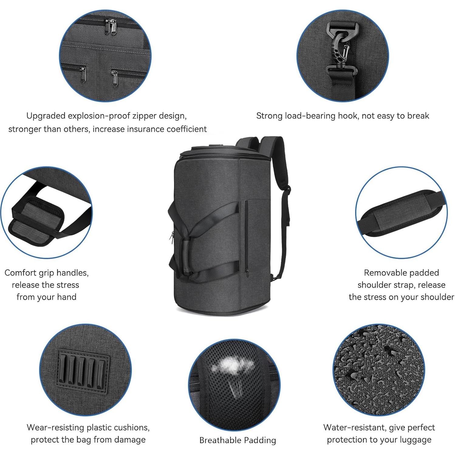 Bolsa de Viaje Bukere 3 en 1 Unisex 55L Gris Medianoche