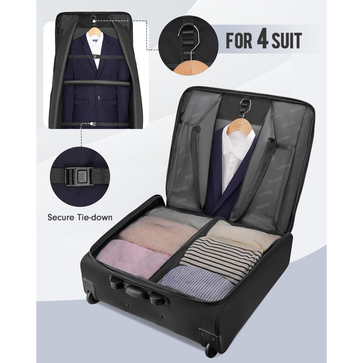 Bolsa de Ropa Rodante MATEIN con Compartimento para Laptop 17.3"