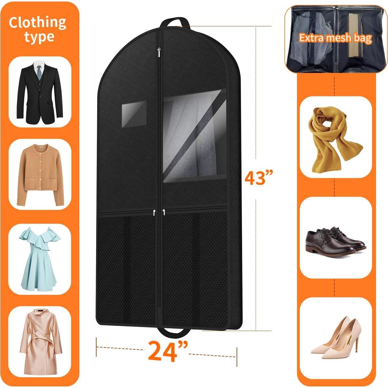 Bolsa de Viaje para Traje GOIUEDBZ 109 cm Plegable con Bolsillos