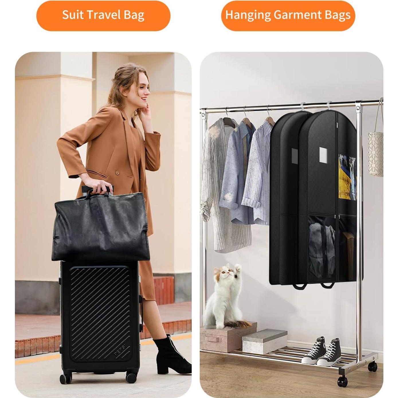 Bolsa de Viaje para Traje GOIUEDBZ 109 cm Plegable con Bolsillos