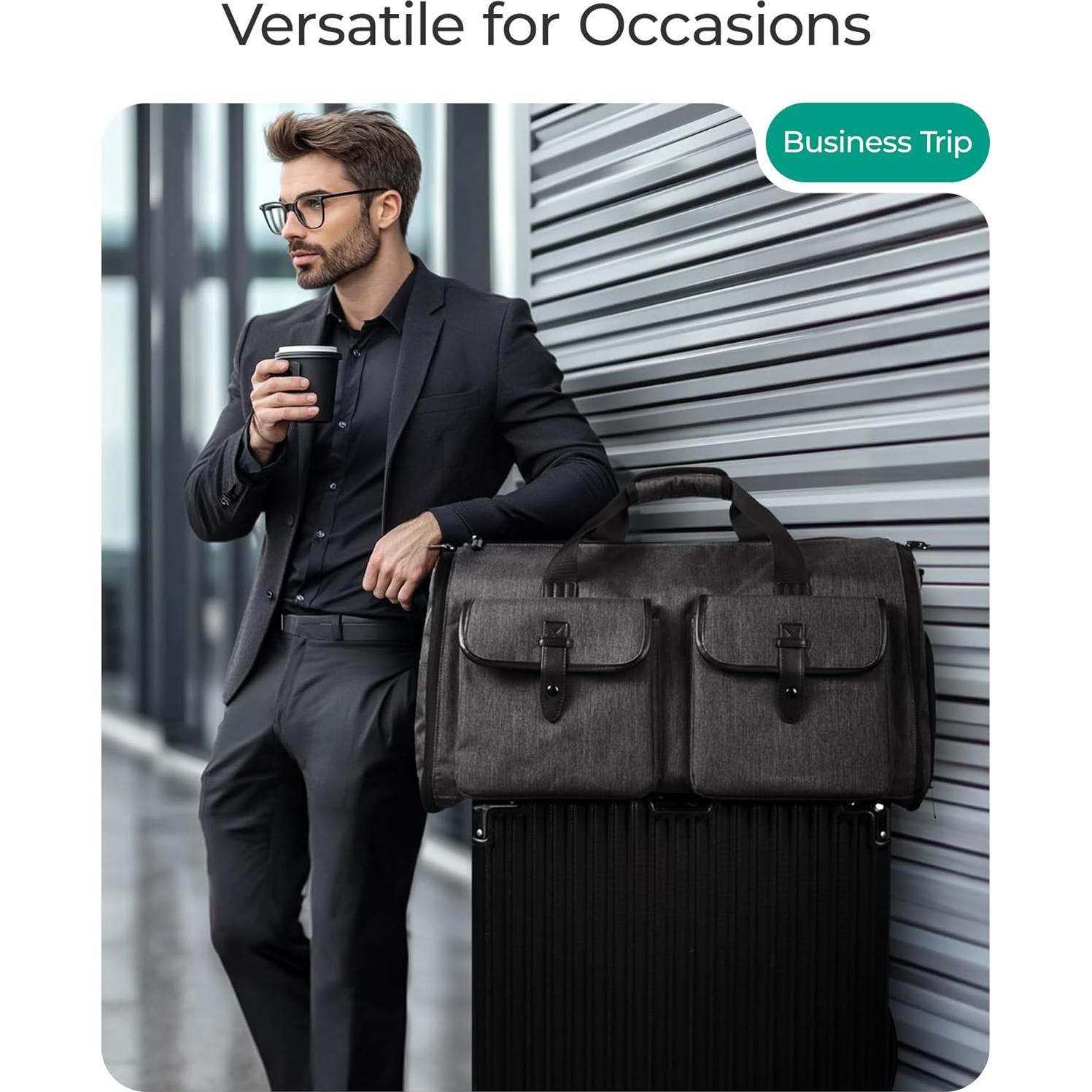 Bolsa de Ropa Duffle BAGSMART 2 en 1 Negra 45L