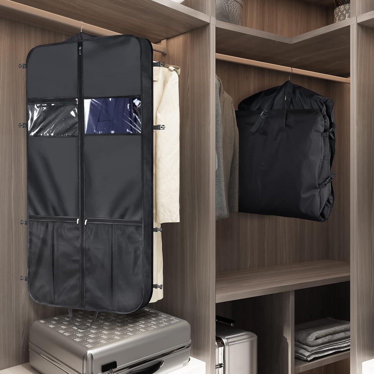 Bolsa de Ropa de Viaje Syeeiex 127 cm Oxford Negra con 6 Bolsillos