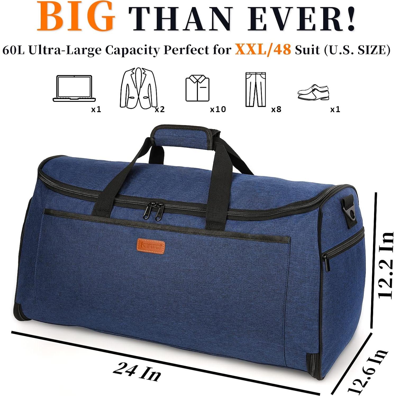 Bolsa de Ropa de Viaje FAIRWIN 60L Impermeable para Hombres