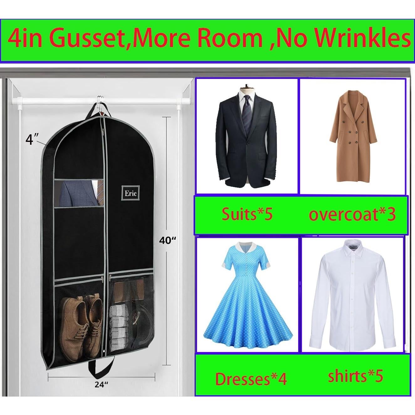 Paquete de 2 bolsas de traje colgantes MEGIESTO 109 cm