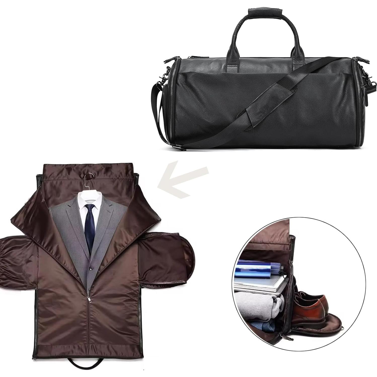 Bolsa de Garment de Cuero LUUFAN 45L con Compartimento para Zapatos