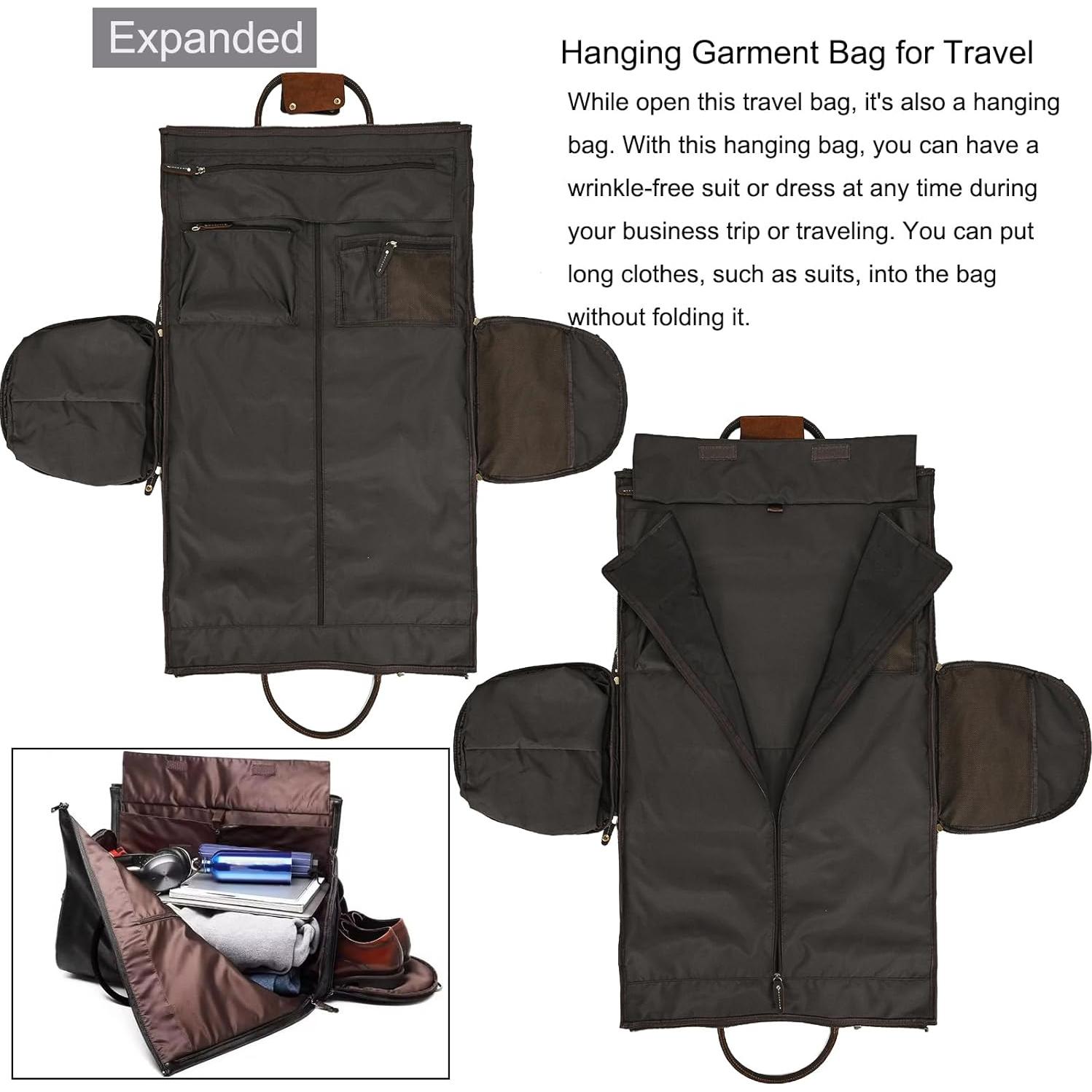 Bolsa de Garment de Cuero LUUFAN 45L con Compartimento para Zapatos