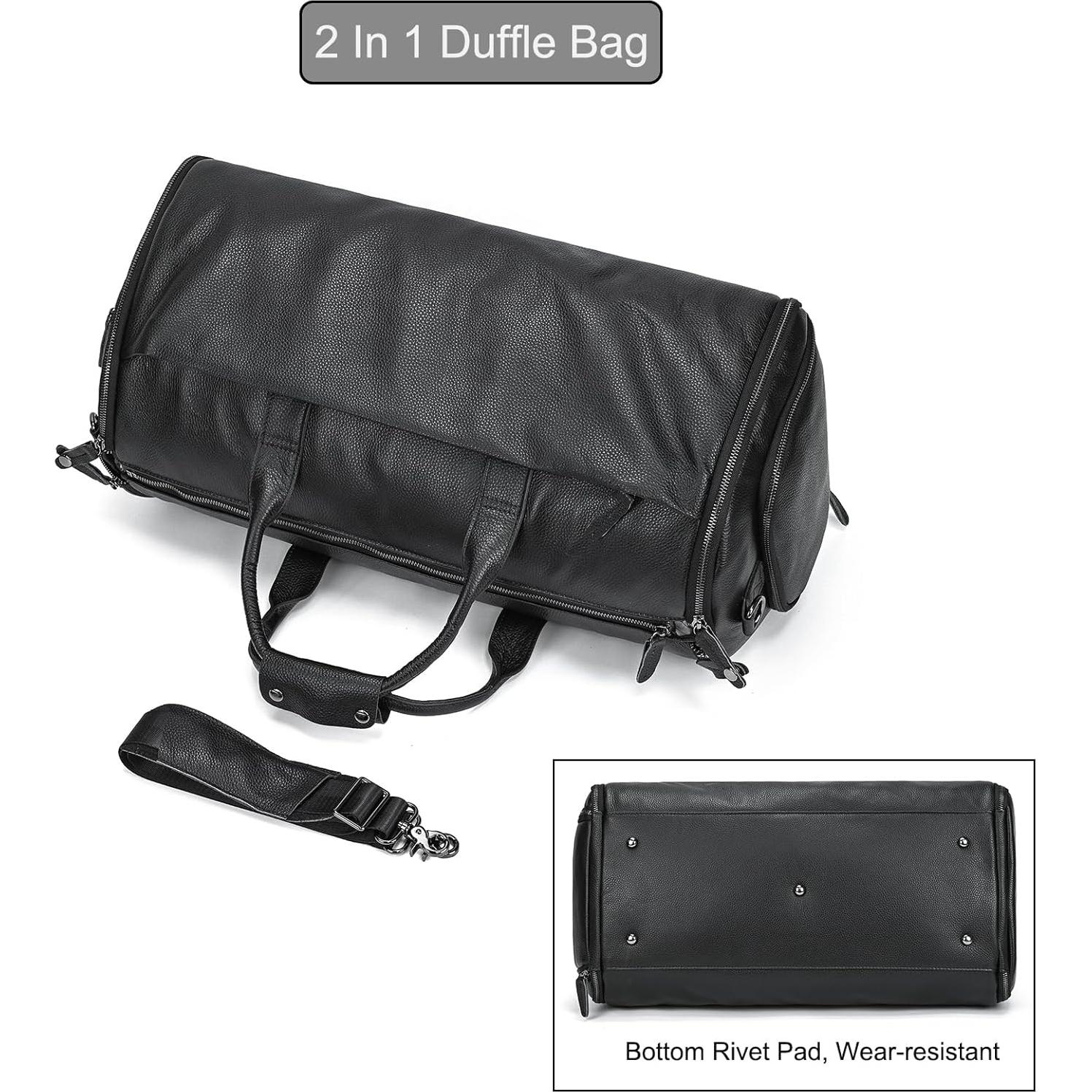Bolsa de Garment de Cuero LUUFAN 45L con Compartimento para Zapatos