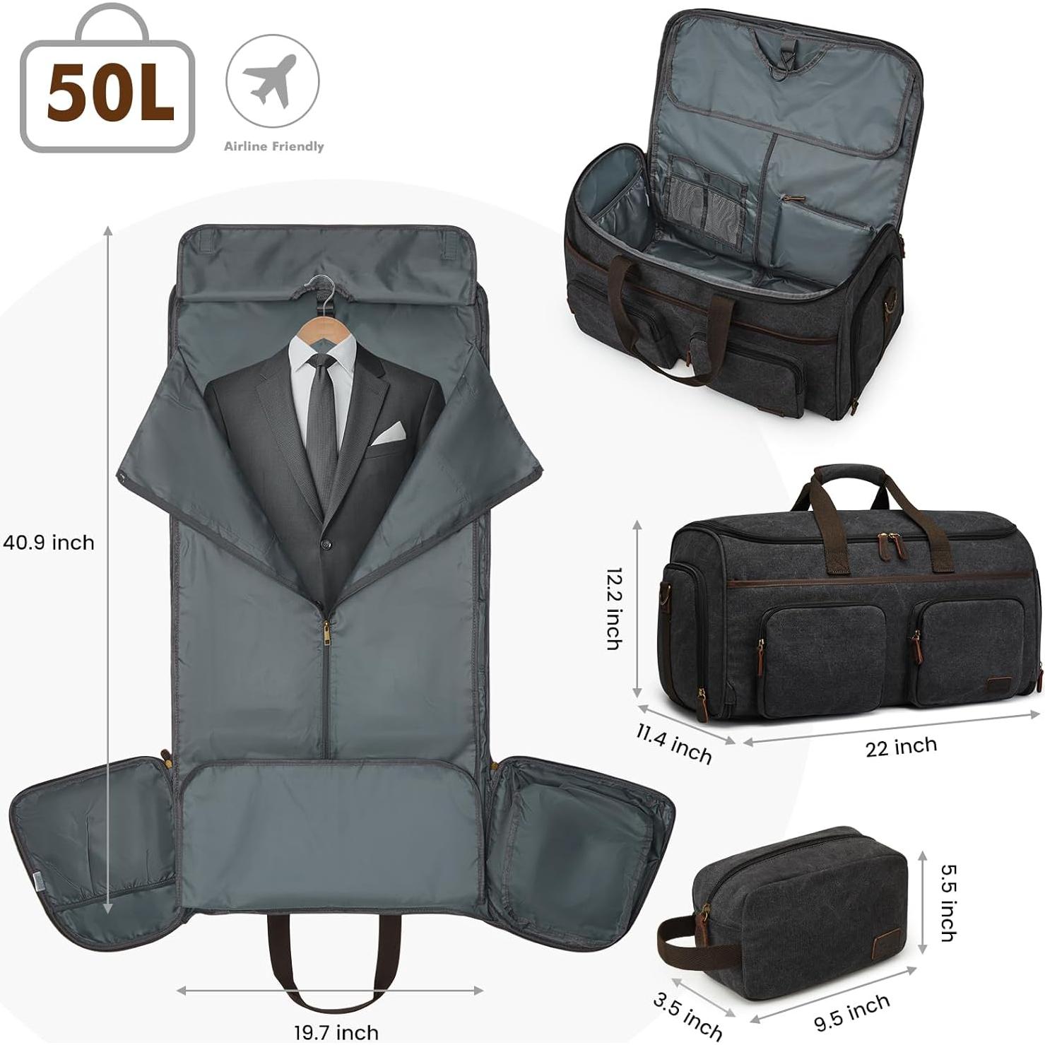 Bolsa de Ropa de Viaje S-ZONE 50L con Neceser y Duffle