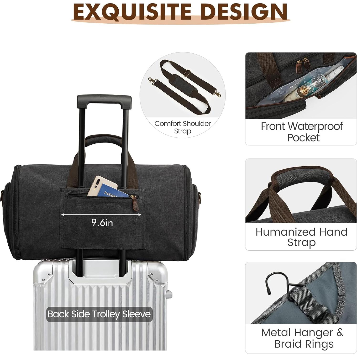 Bolsa de Ropa de Viaje S-ZONE 50L con Neceser y Duffle