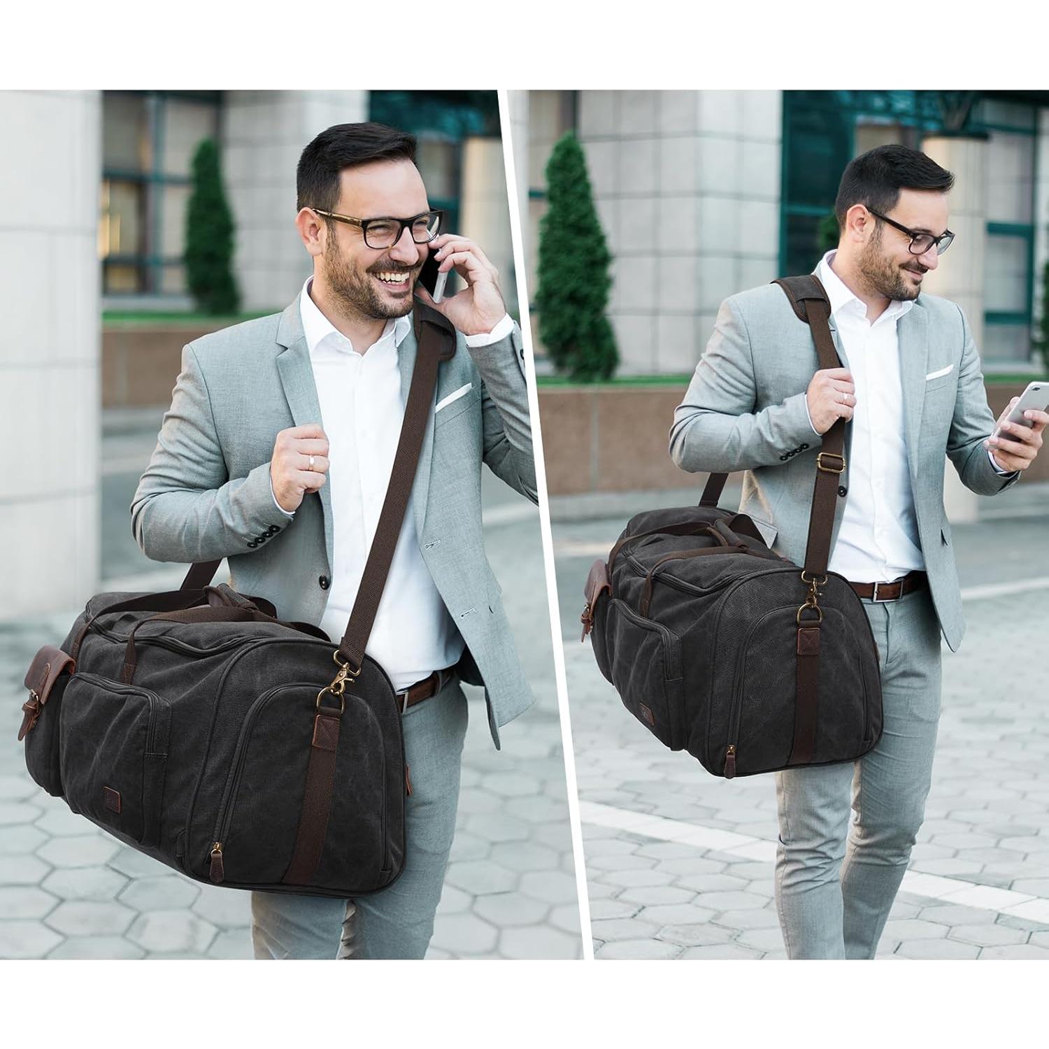 Bolsa de Ropa de Viaje S-ZONE 60L Duffle Colgante Negra