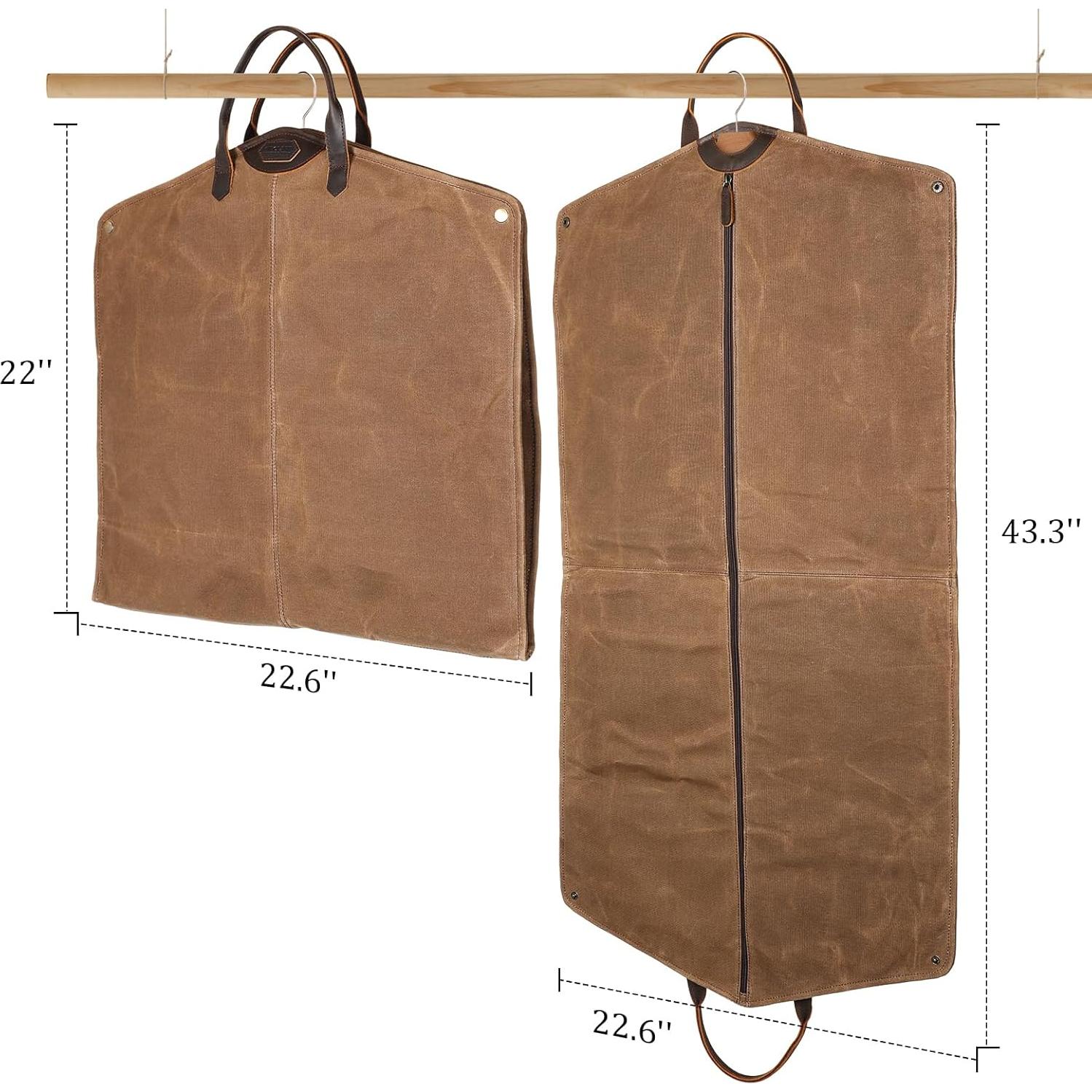 Bolsa de Traje Polare de Cuero y Lona 109 cm Impermeable