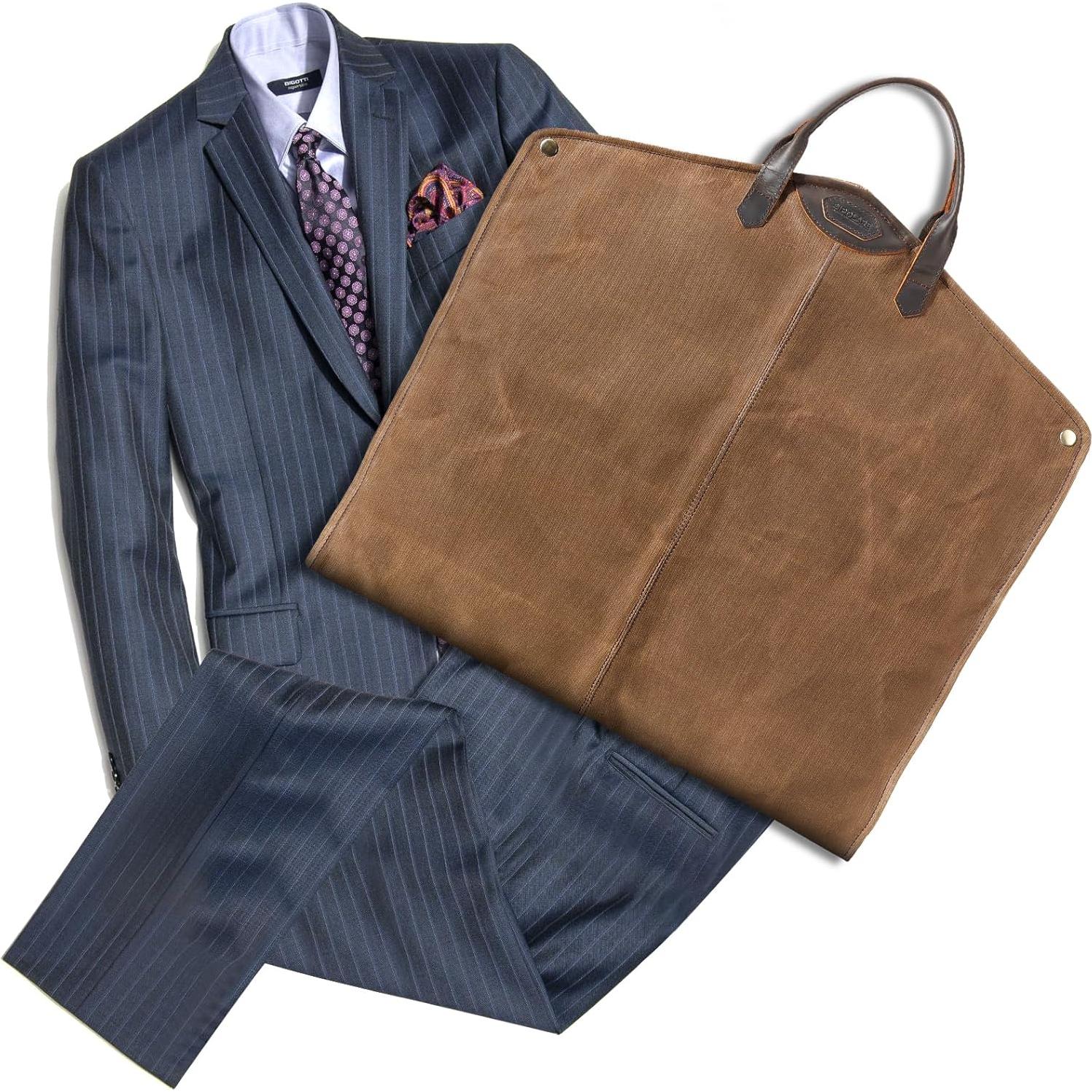 Bolsa de Traje Polare de Cuero y Lona 109 cm Impermeable