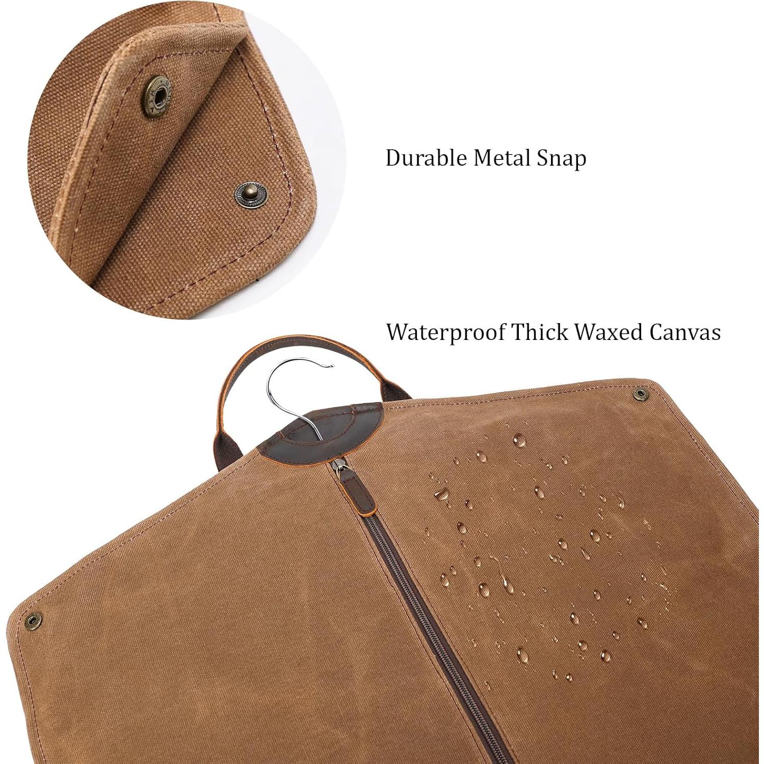 Bolsa de Traje Polare de Cuero y Lona 109 cm Impermeable