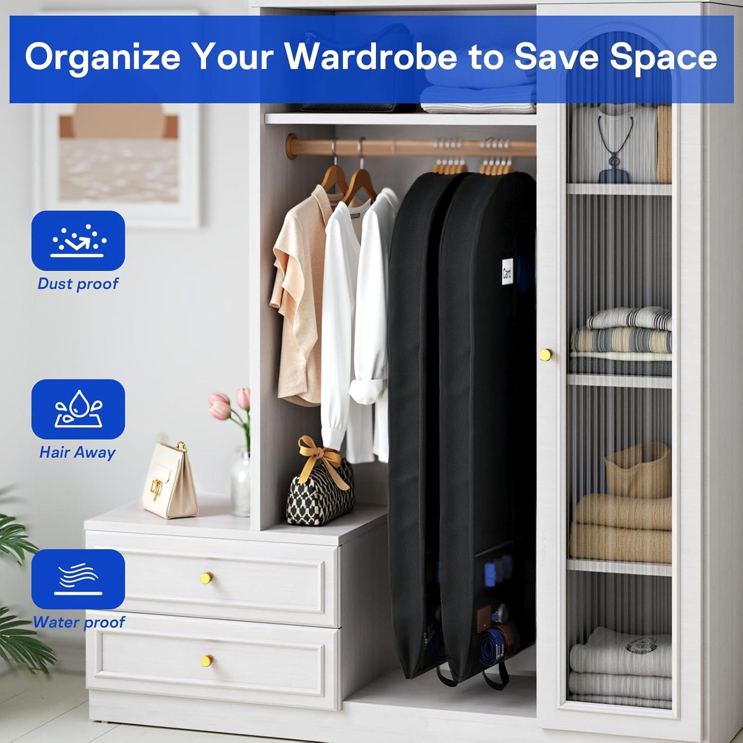 Bolsas de Ropa de Viaje Hopack 60" (152.4 cm) 2 Piezas Negro