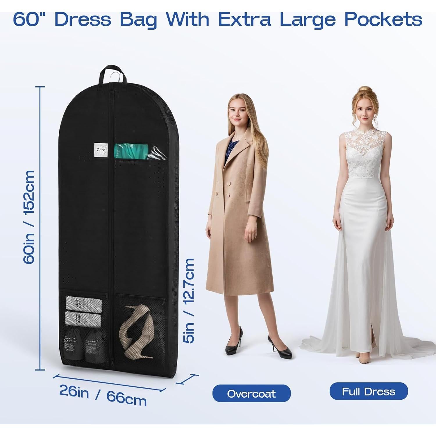 Bolsas de Ropa de Viaje Hopack 60" (152.4 cm) 2 Piezas Negro