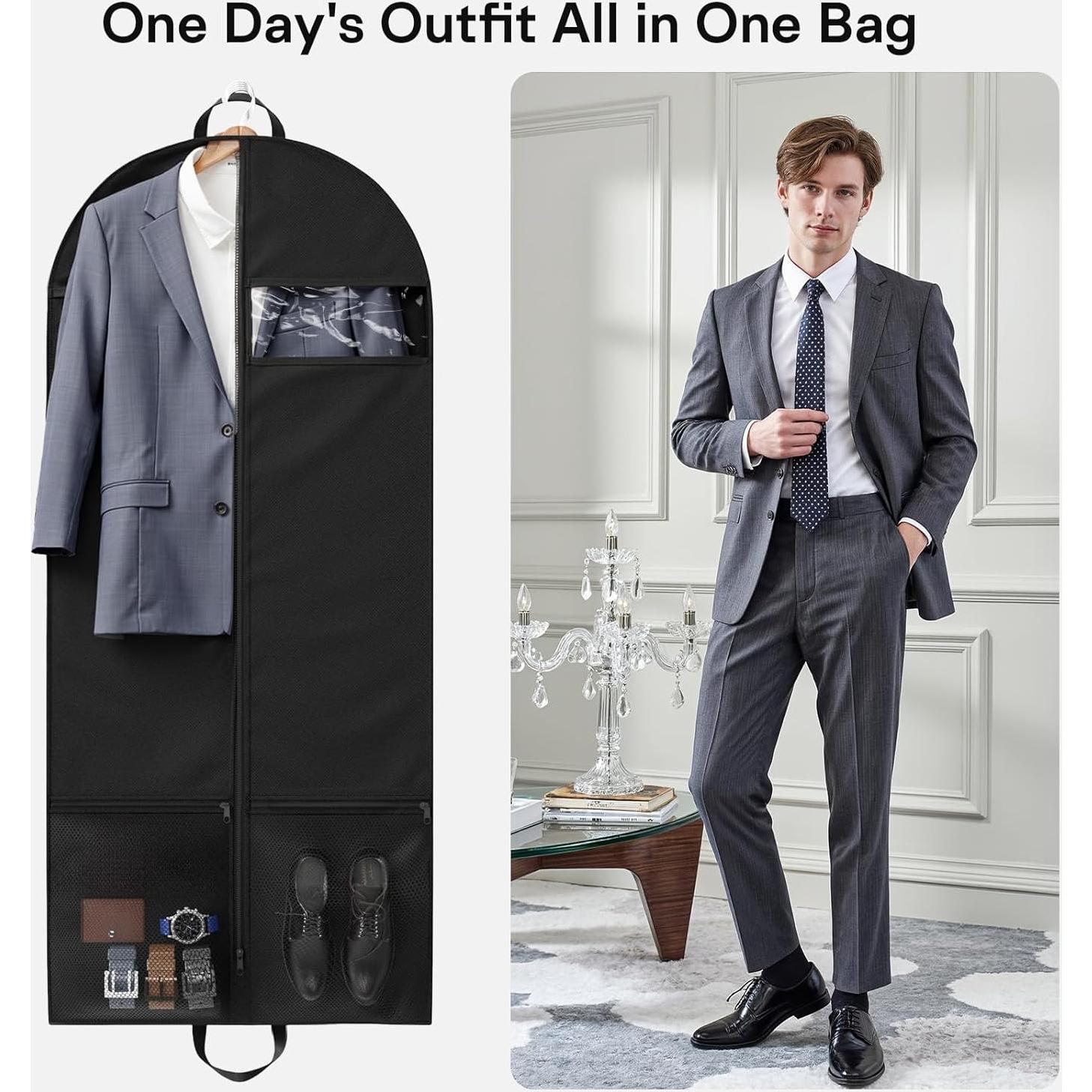 Bolsas de Ropa de Viaje Hopack 60" (152.4 cm) 2 Piezas Negro