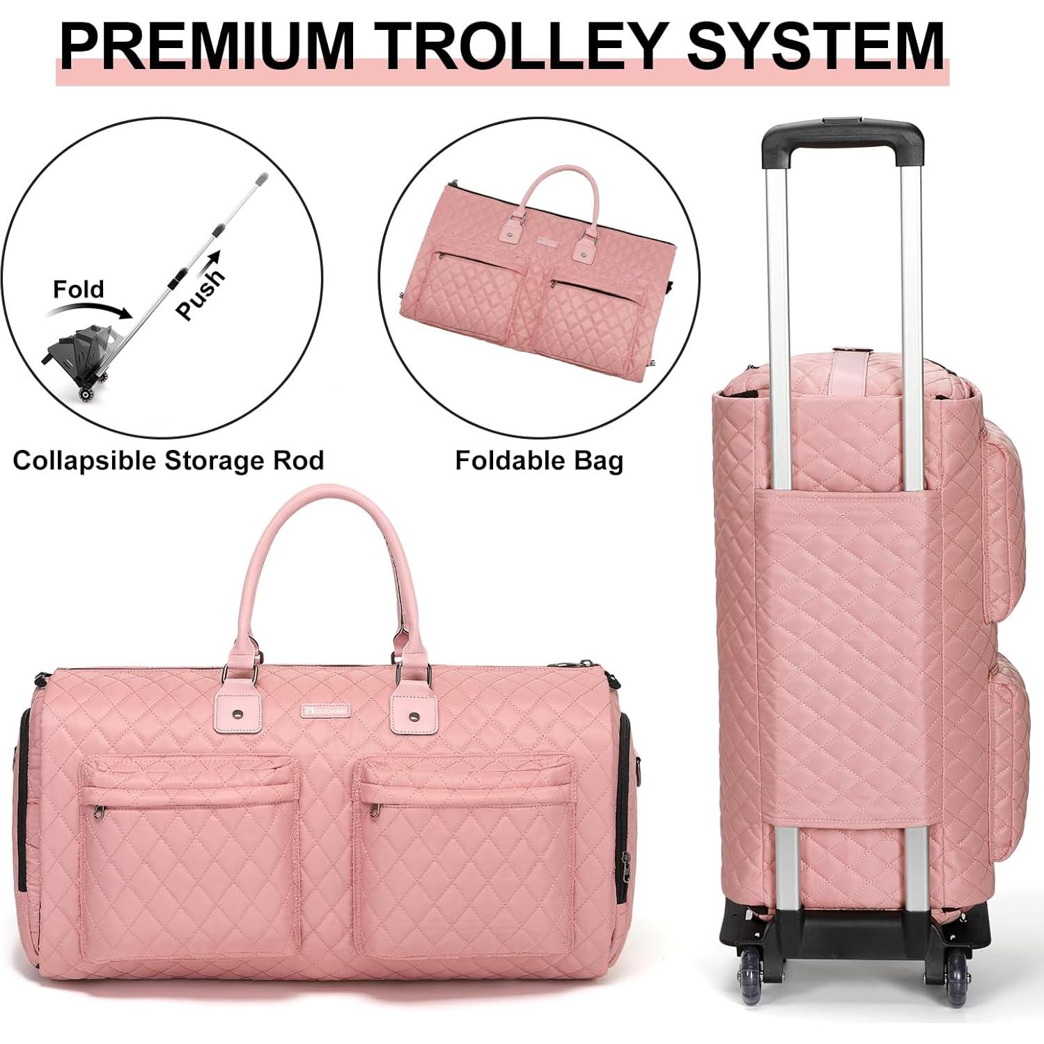 Bolsa de Ropa Rodante RackVibe 3 en 1 Rosa 45L